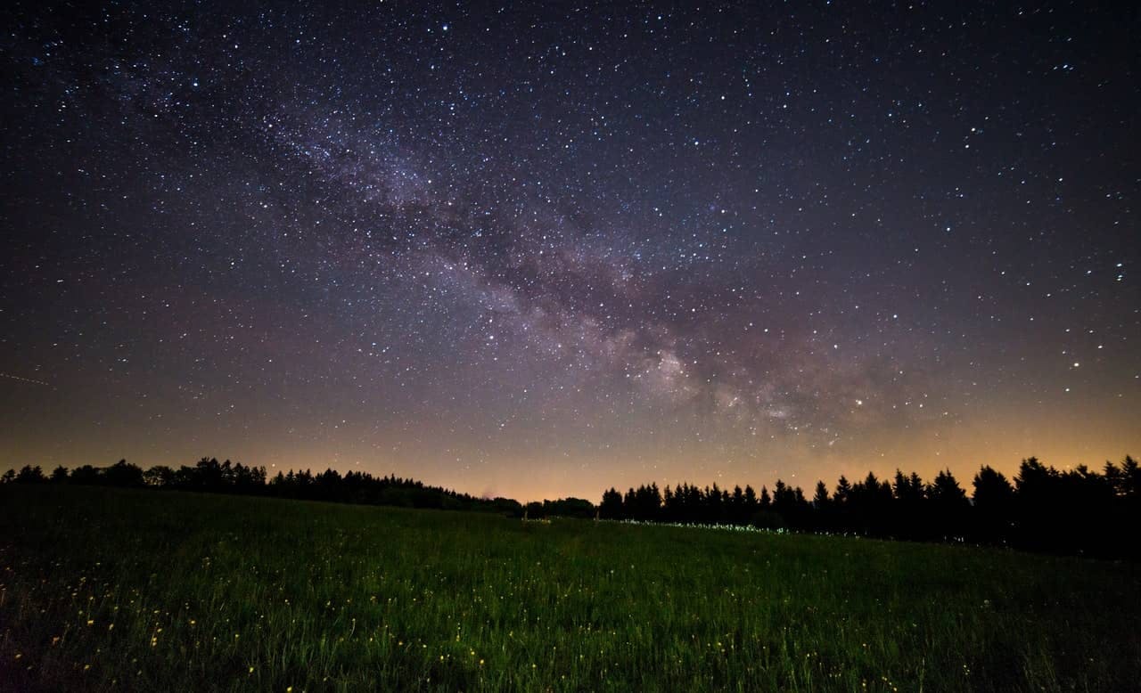 Landscape night sky with stars  