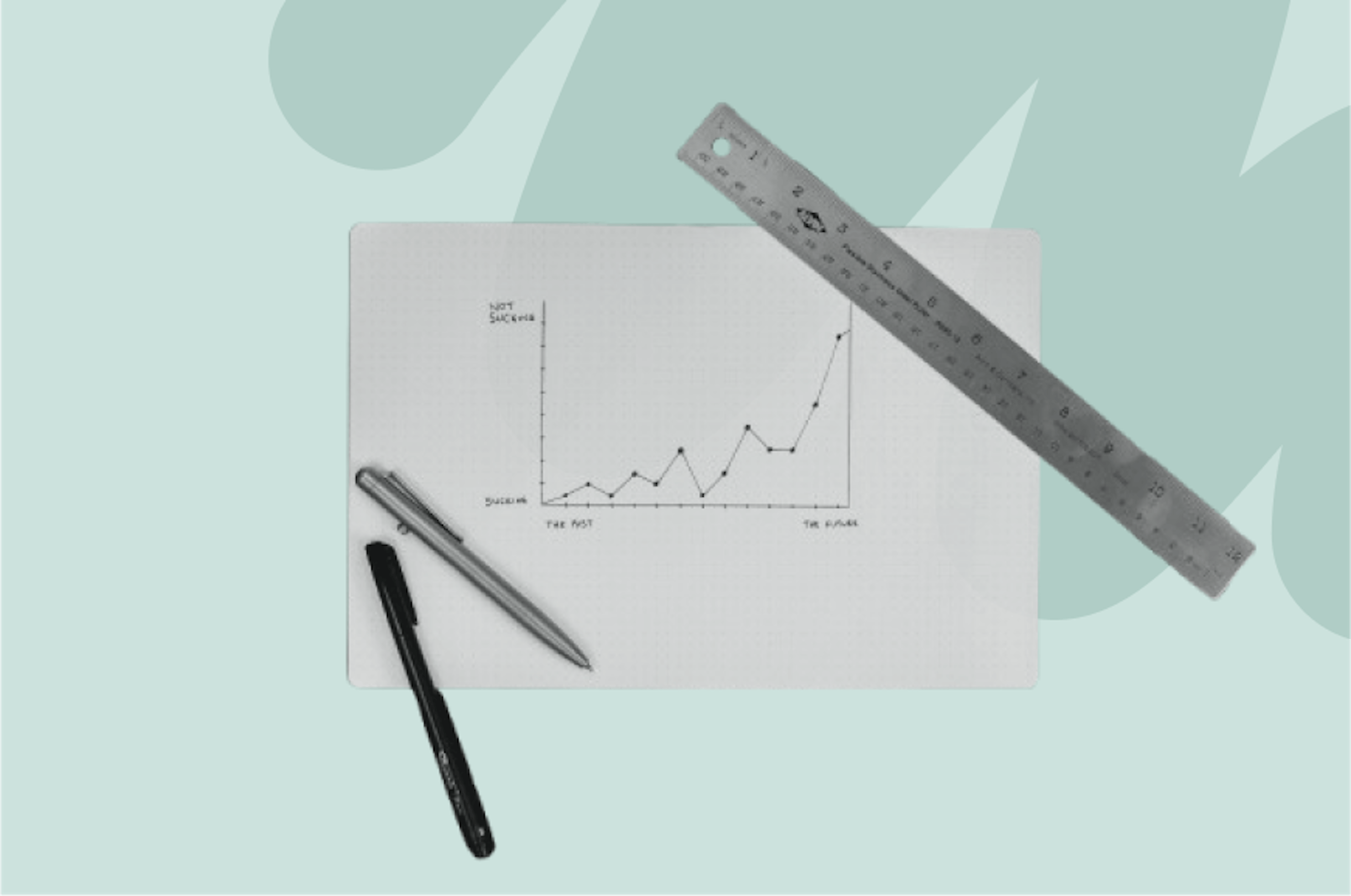 Blatt Papier mit einer Wachstumskurve