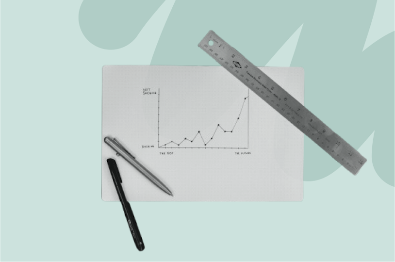 Feuille de papier présentant un graphique de croissance
