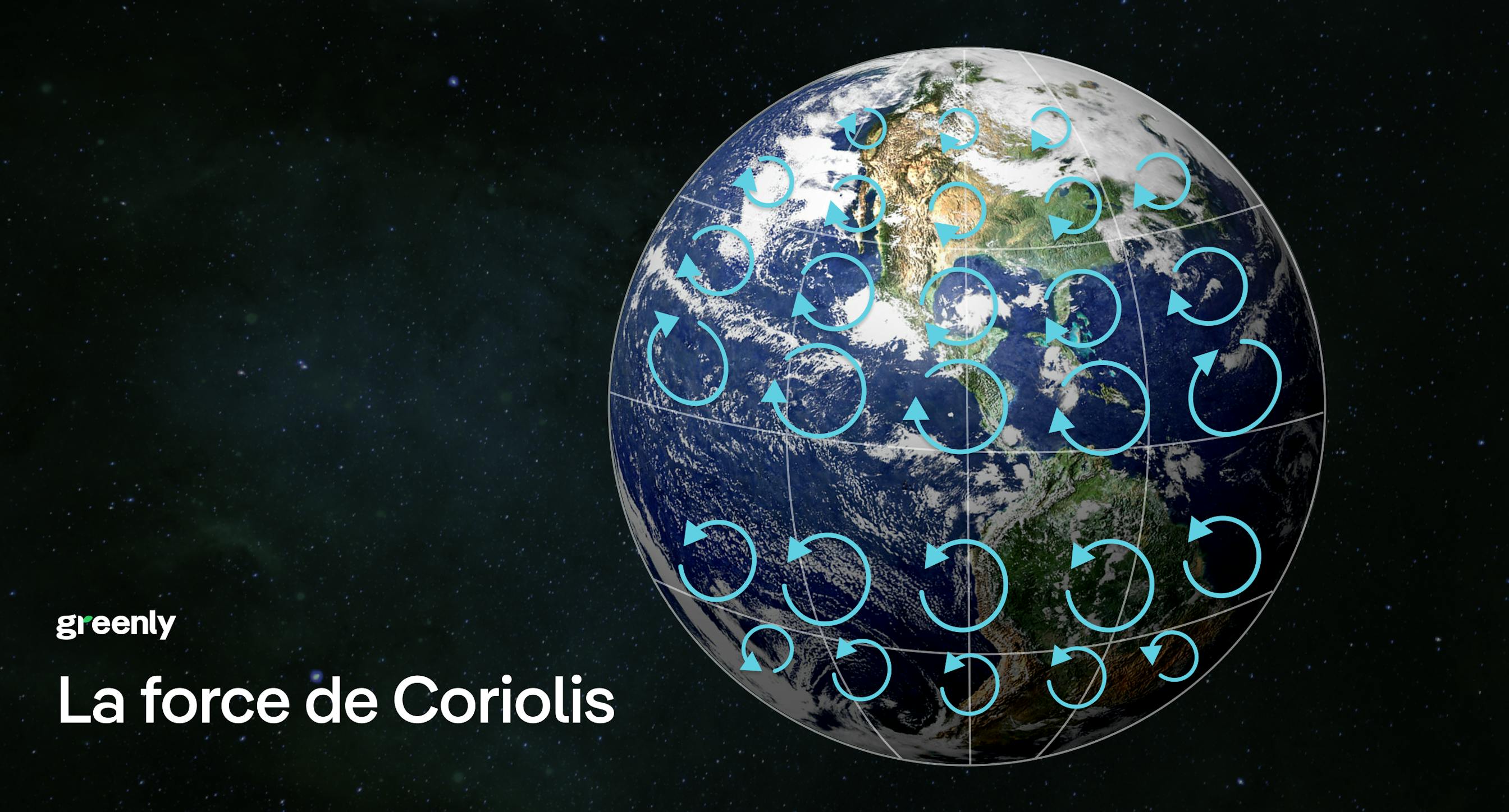 infographie illustrant les mouvements liés à la force de Coriolis