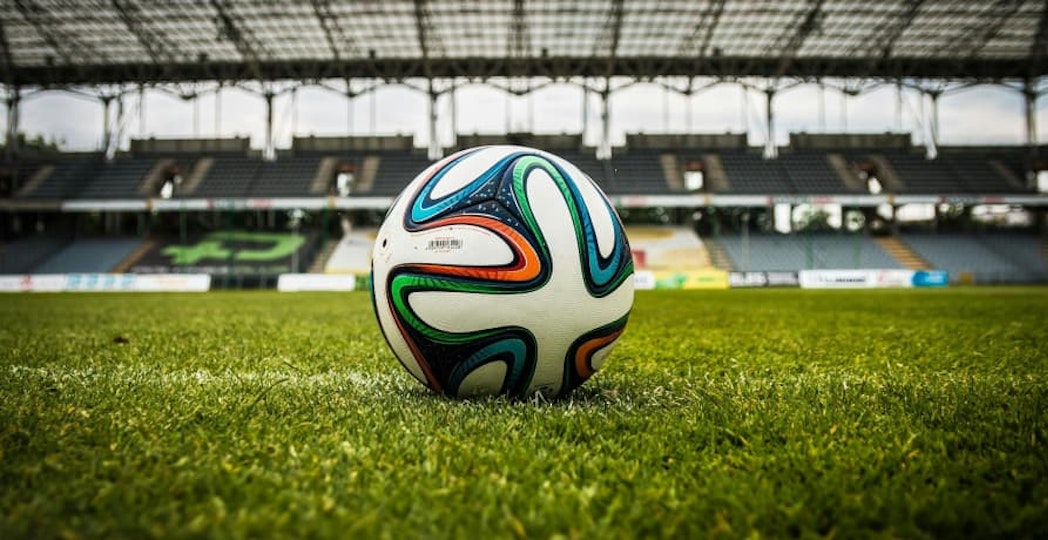football in a stadium