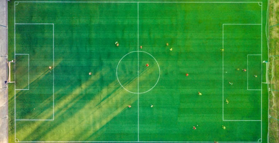 football pitch seen from above