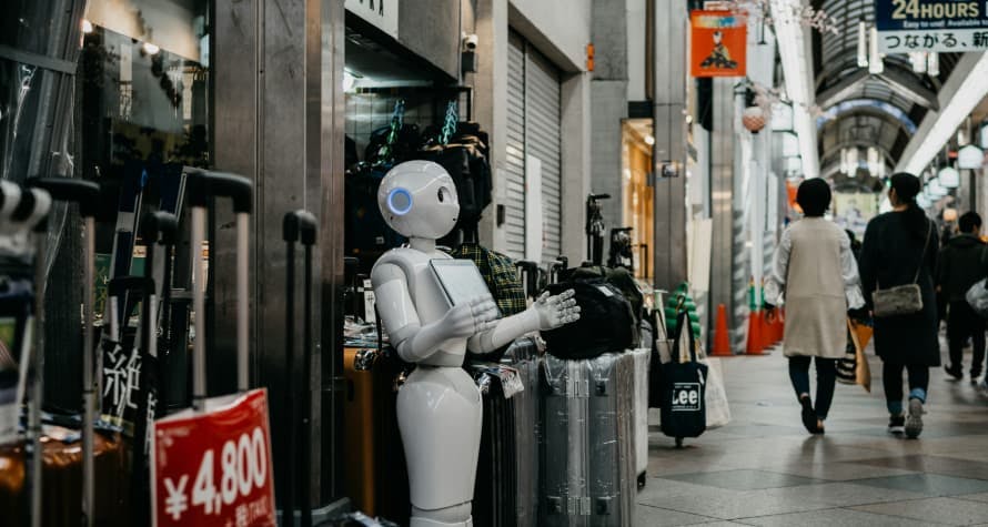 robot in streets of japan