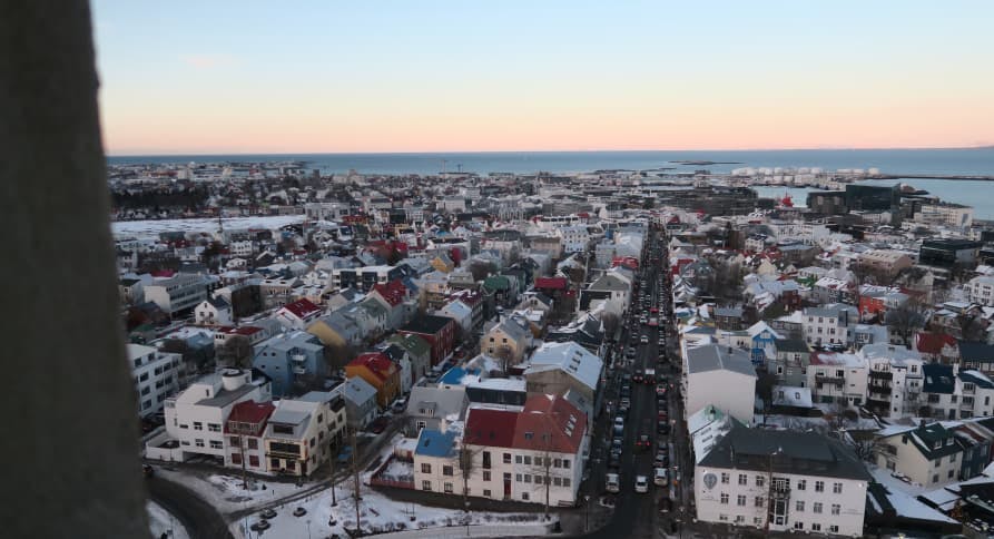 view of reykjavik from hallgrímskirkja church