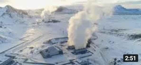 smoke coming out of snowy area iceland