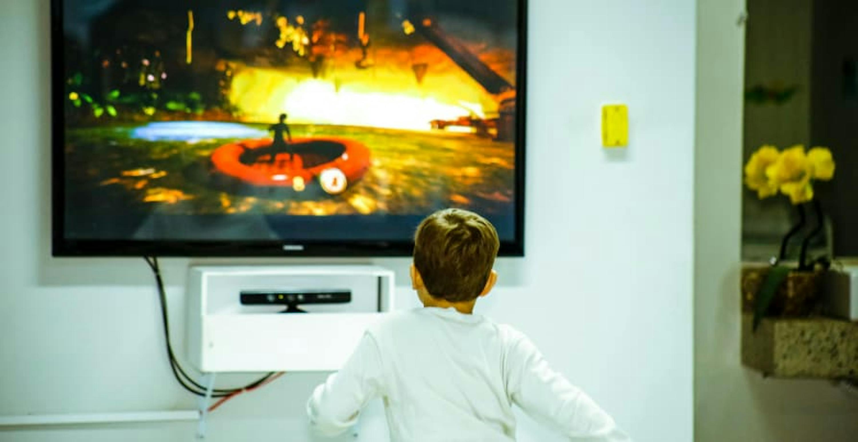 boy watching television