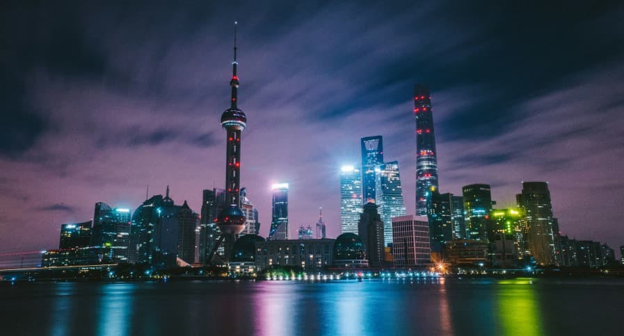 view of shanghai at night