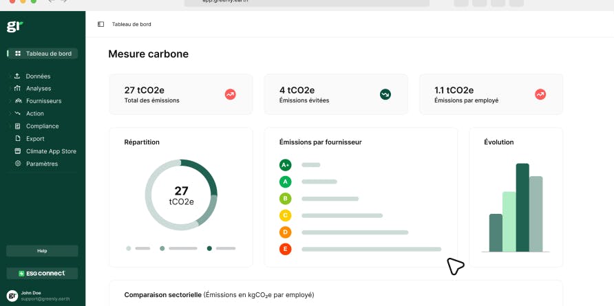 screenshot de la plateforme greenly