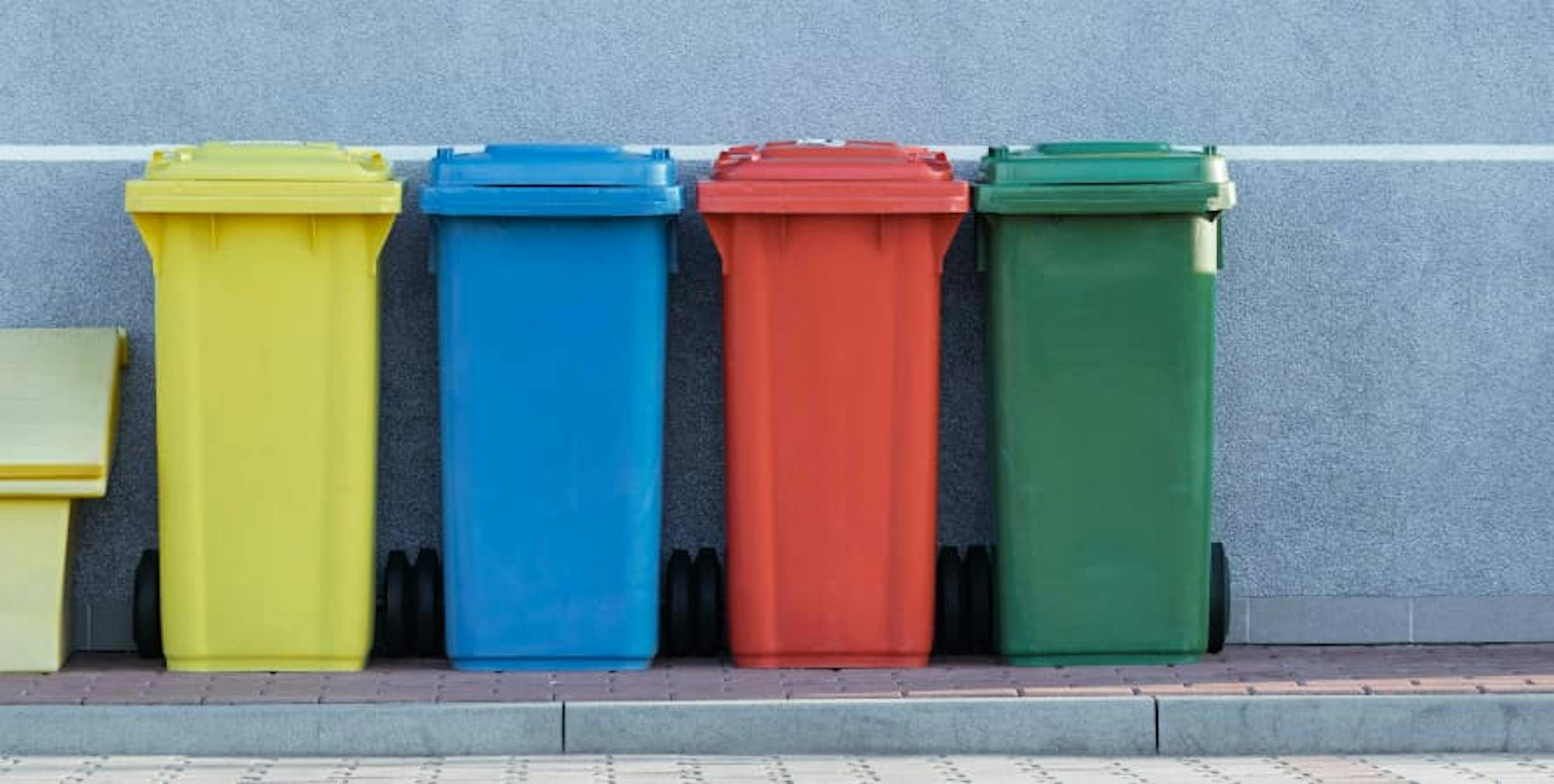 colorful recycling bins