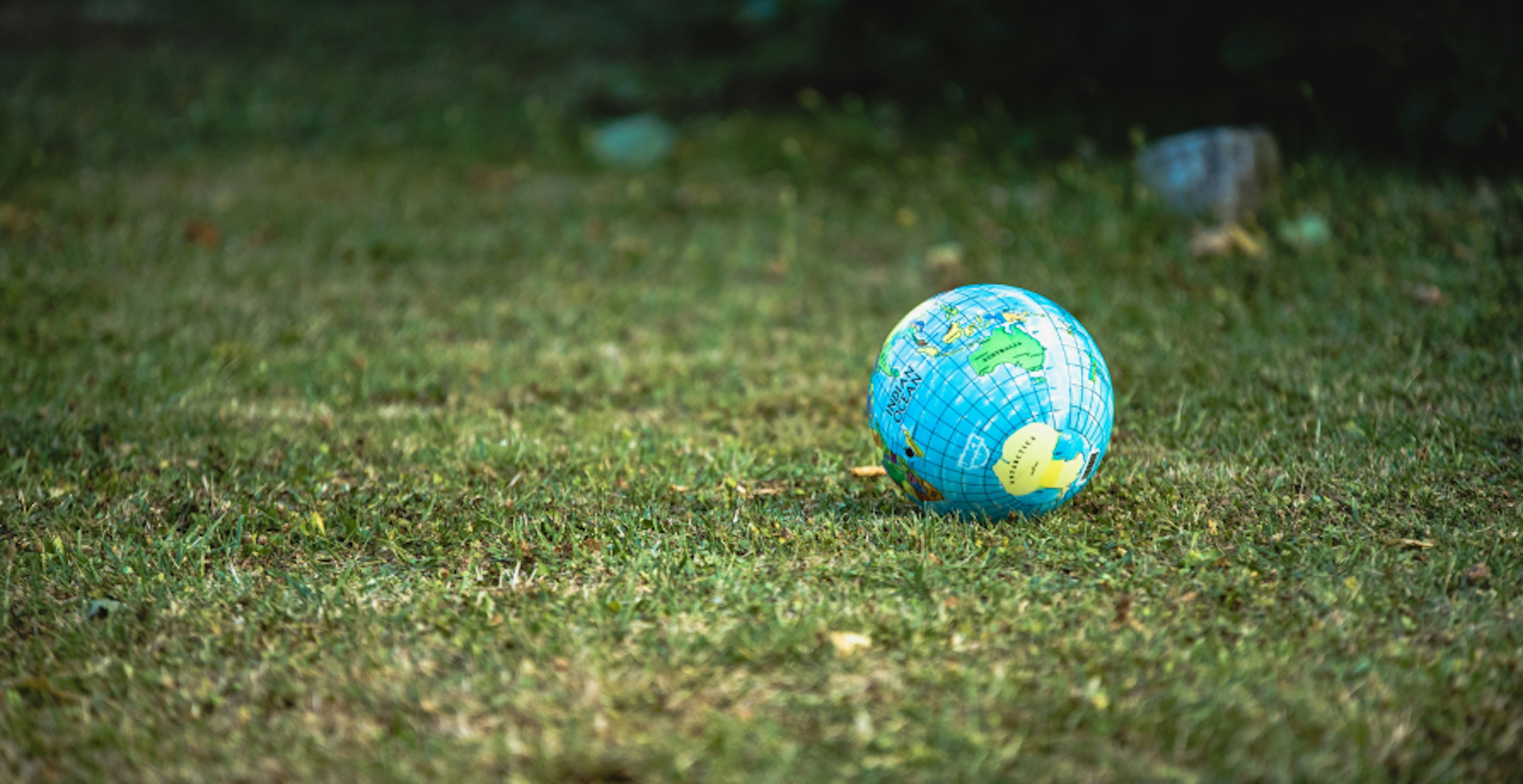 Globe sur de l'herbe