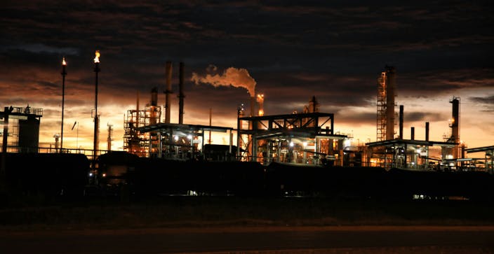 industrial zone during night