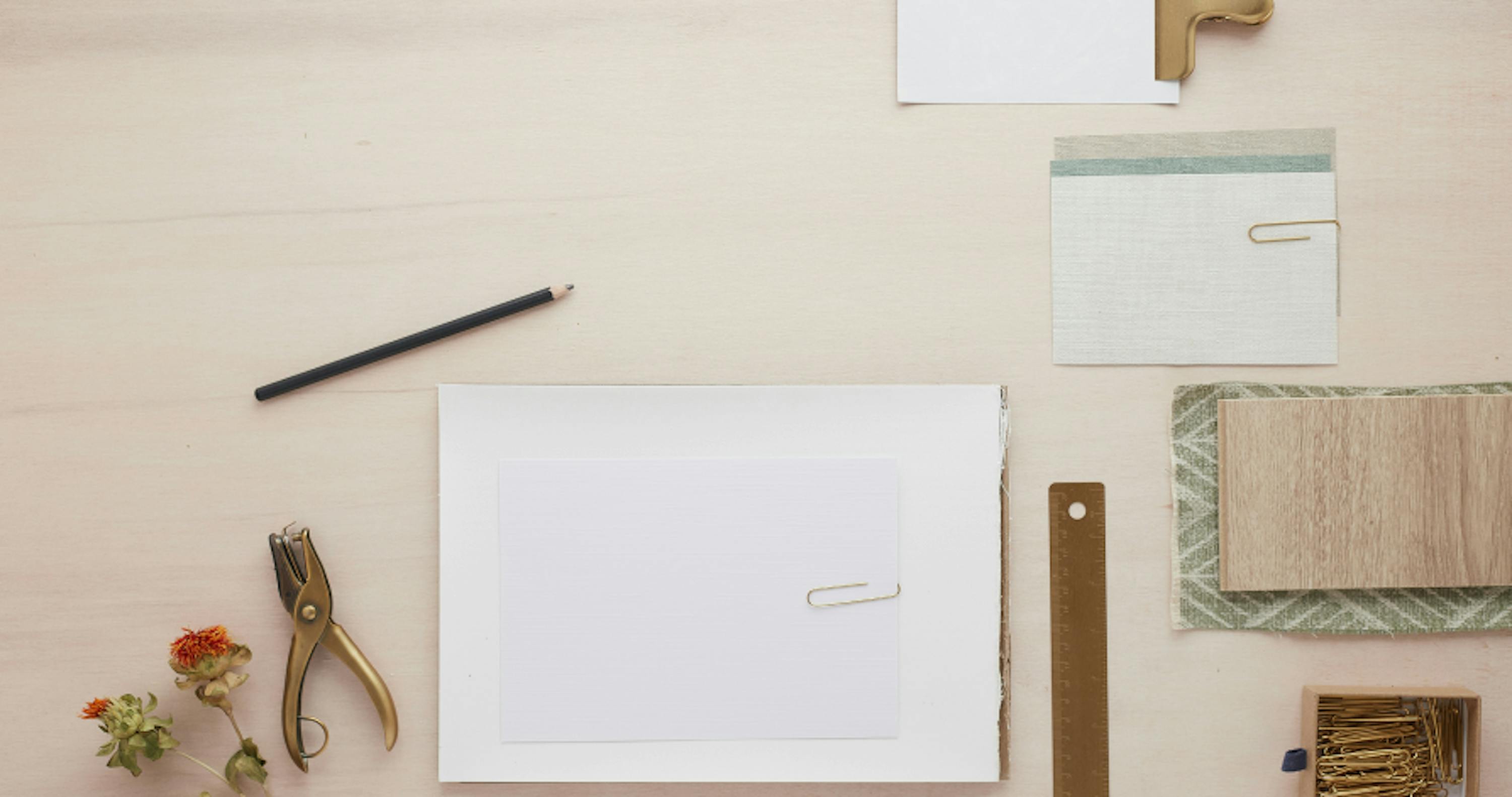 office desk set up with supplies