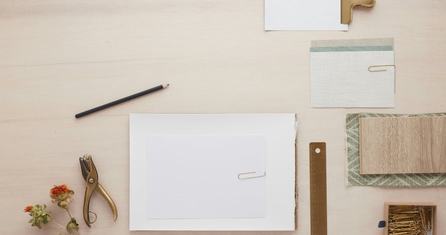 office desk set up with supplies