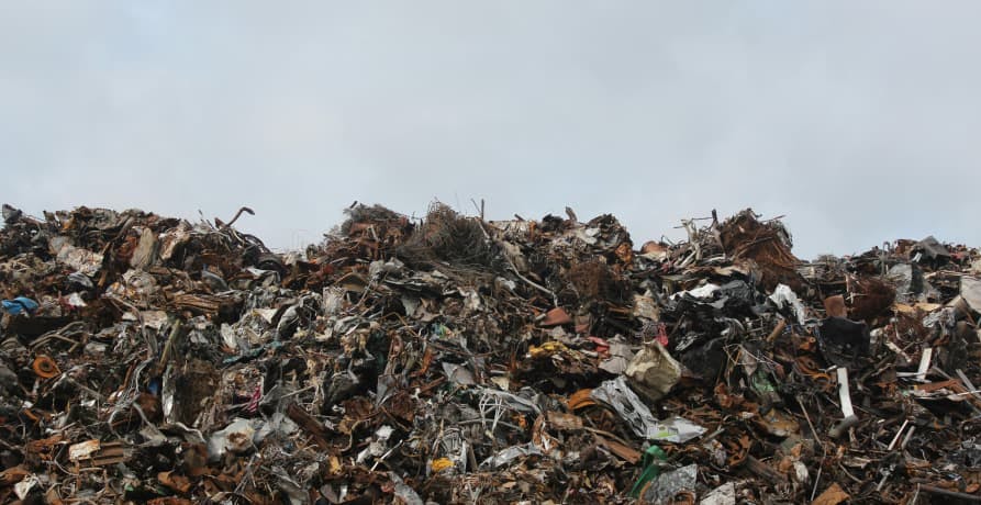 junk yard with piles of waste