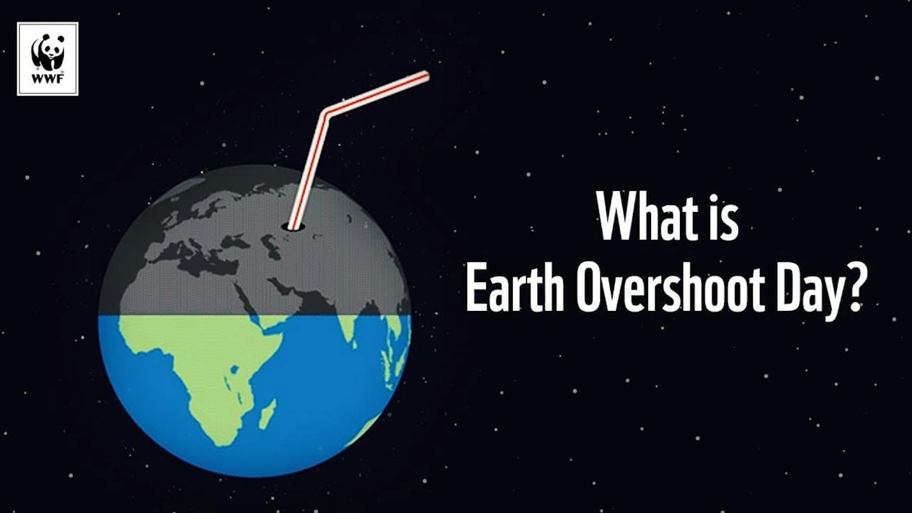 what is overshoot day? with earth and straw in the earth against black starry sky