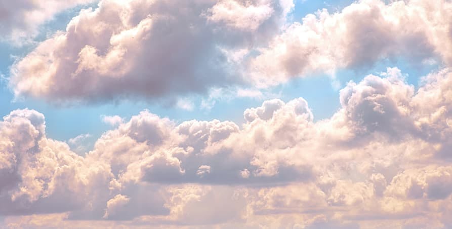 puffy clouds in sky