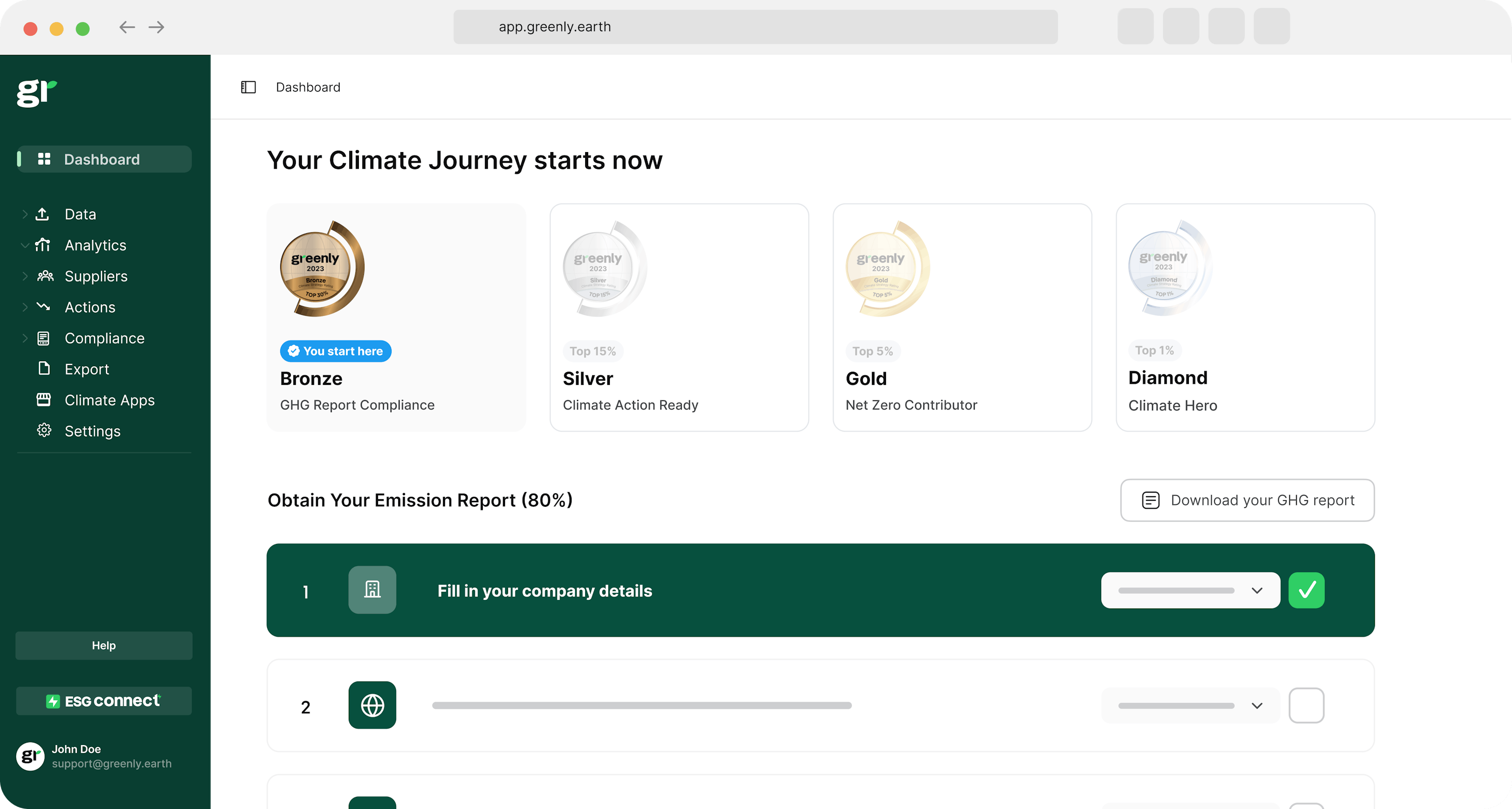 Dashboard Climate Scoring