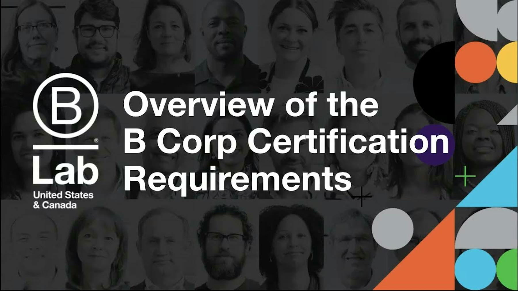    0:54 / 3:30  • Social and Environmental Performance   B Corp Certification Requirements Overview