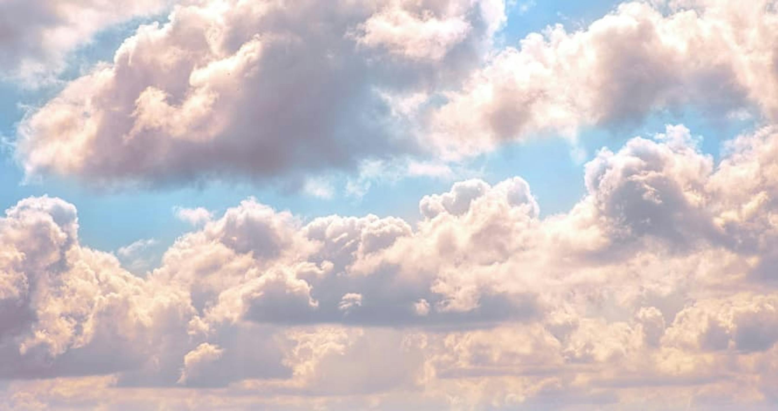 light pink puffy clouds