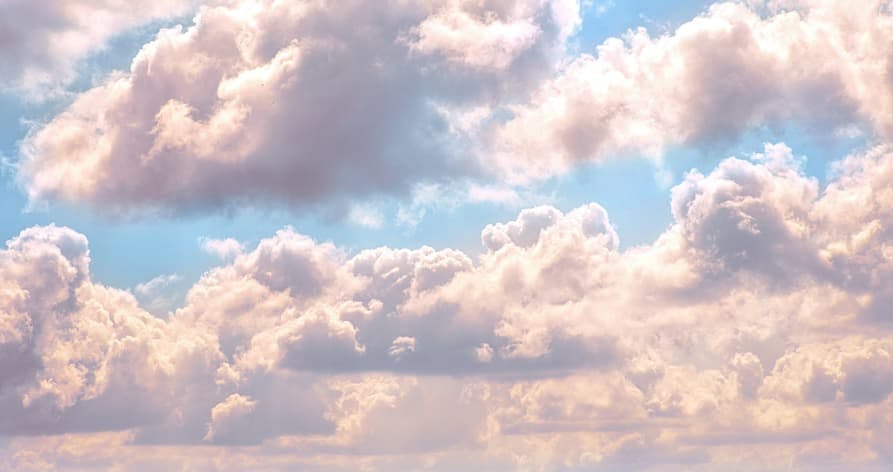 light pink puffy clouds