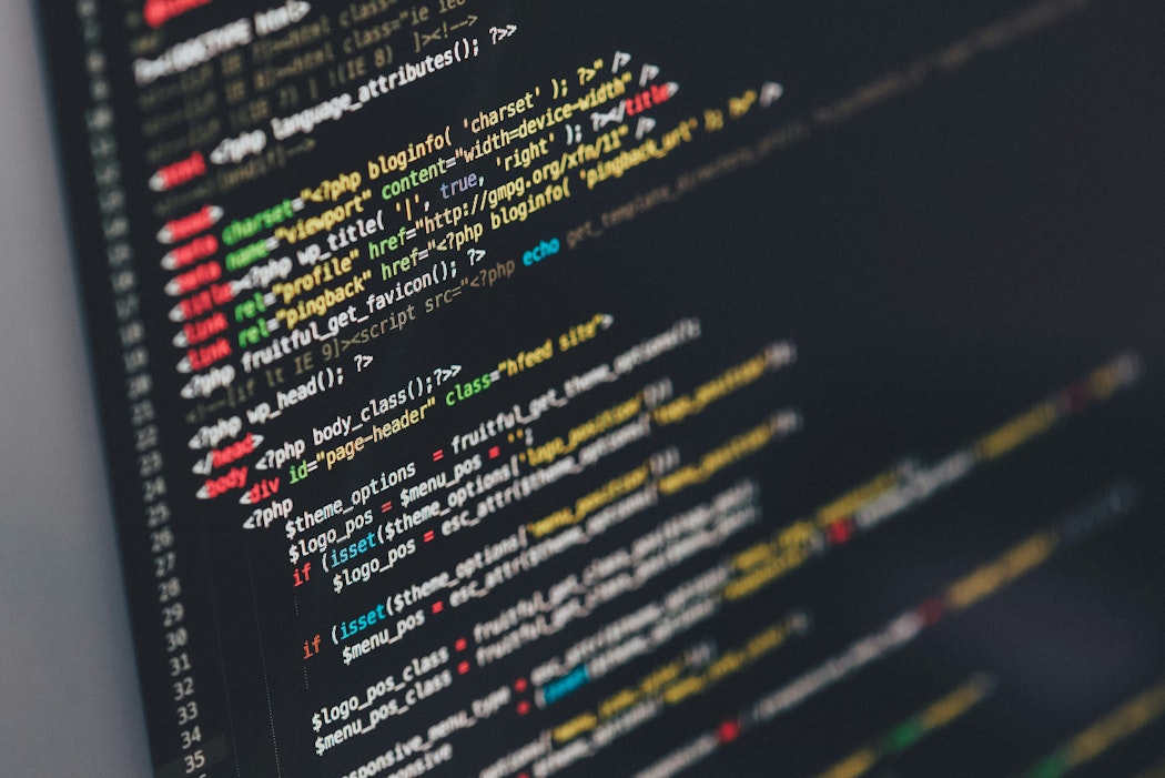 Lines of code on a screen