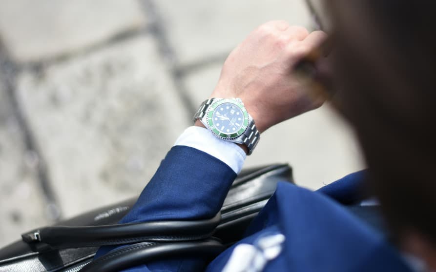 business man with watch