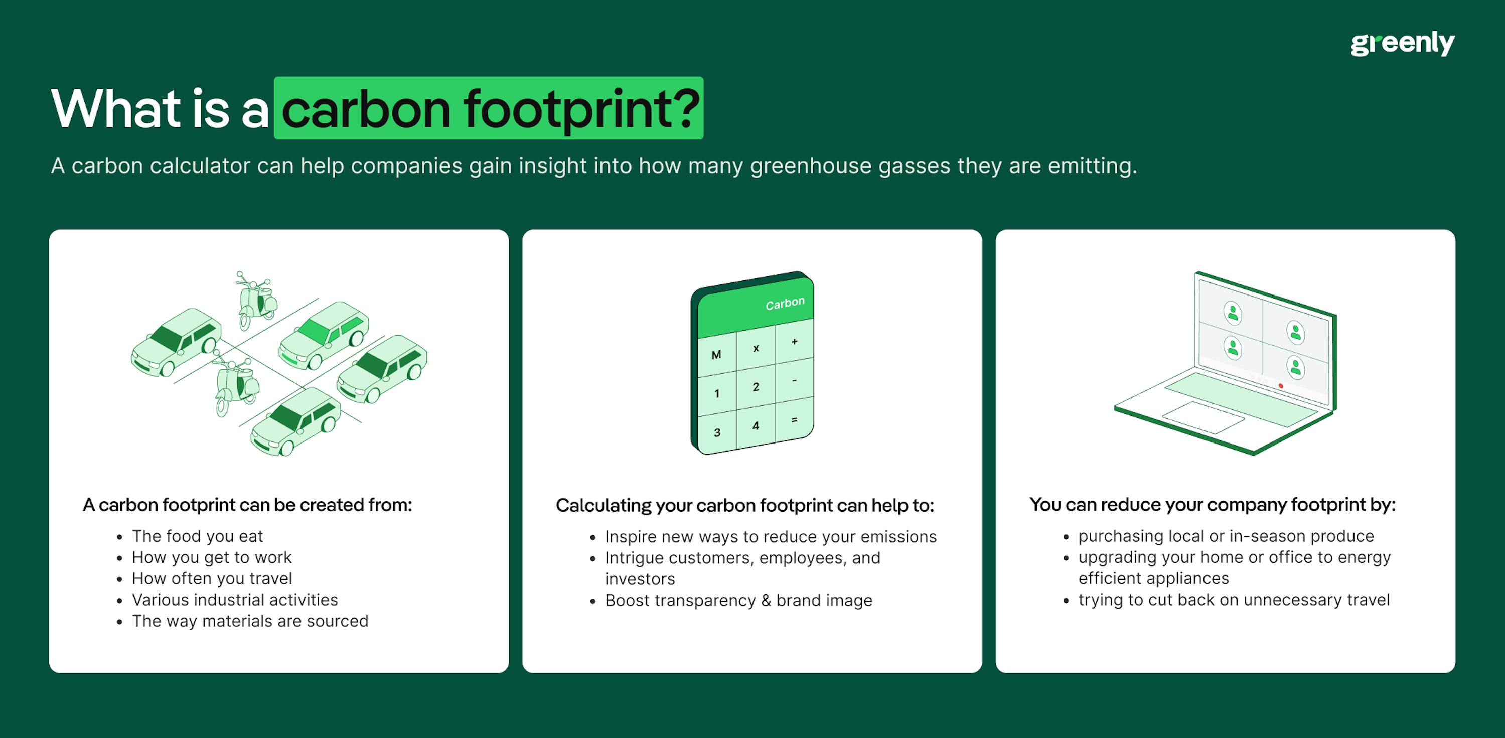 Infographic about carbon footprint : definition and explanation