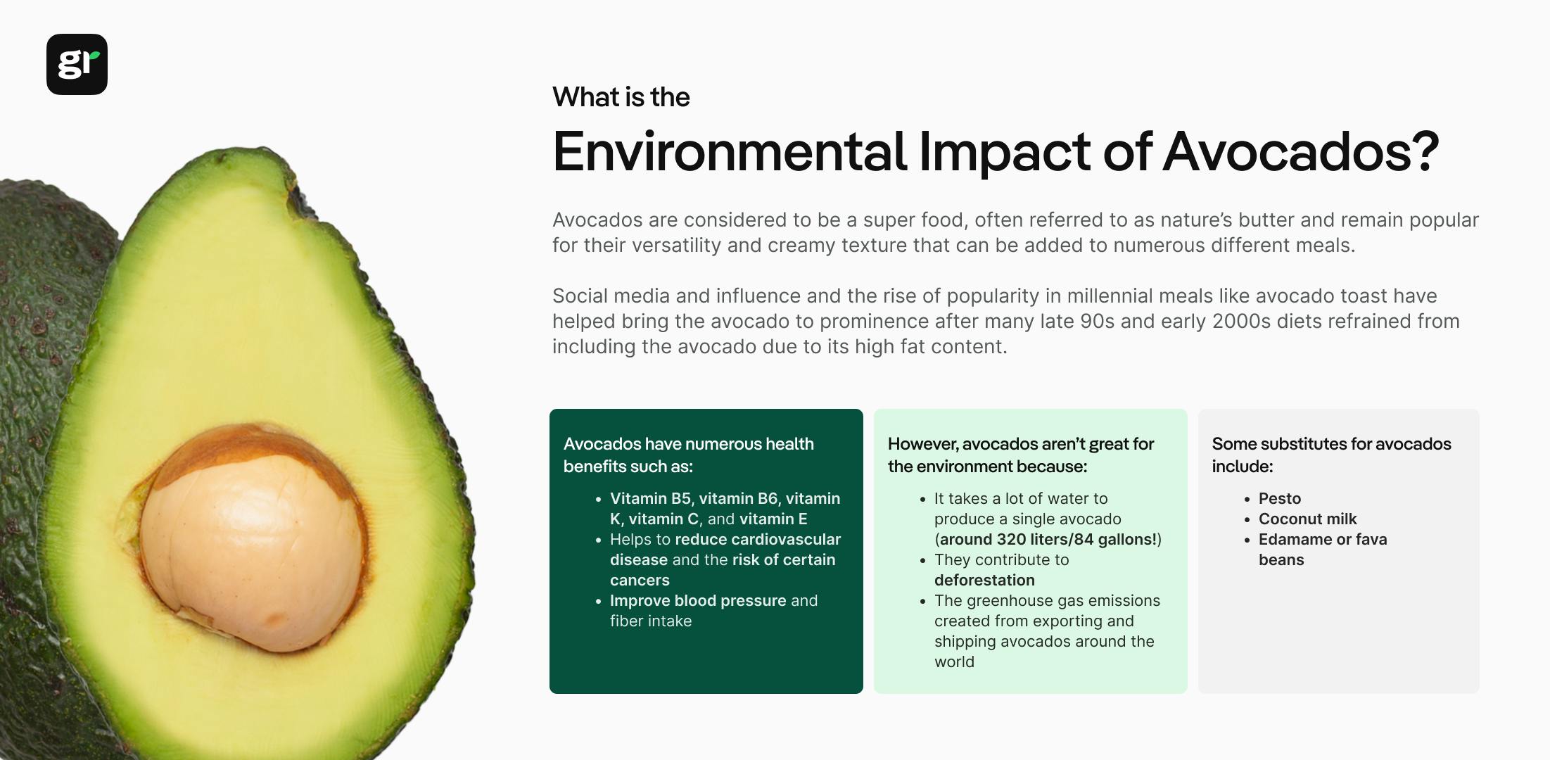 resume of the article about environmental impact of avocados