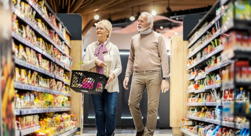 people shopping at grocery store