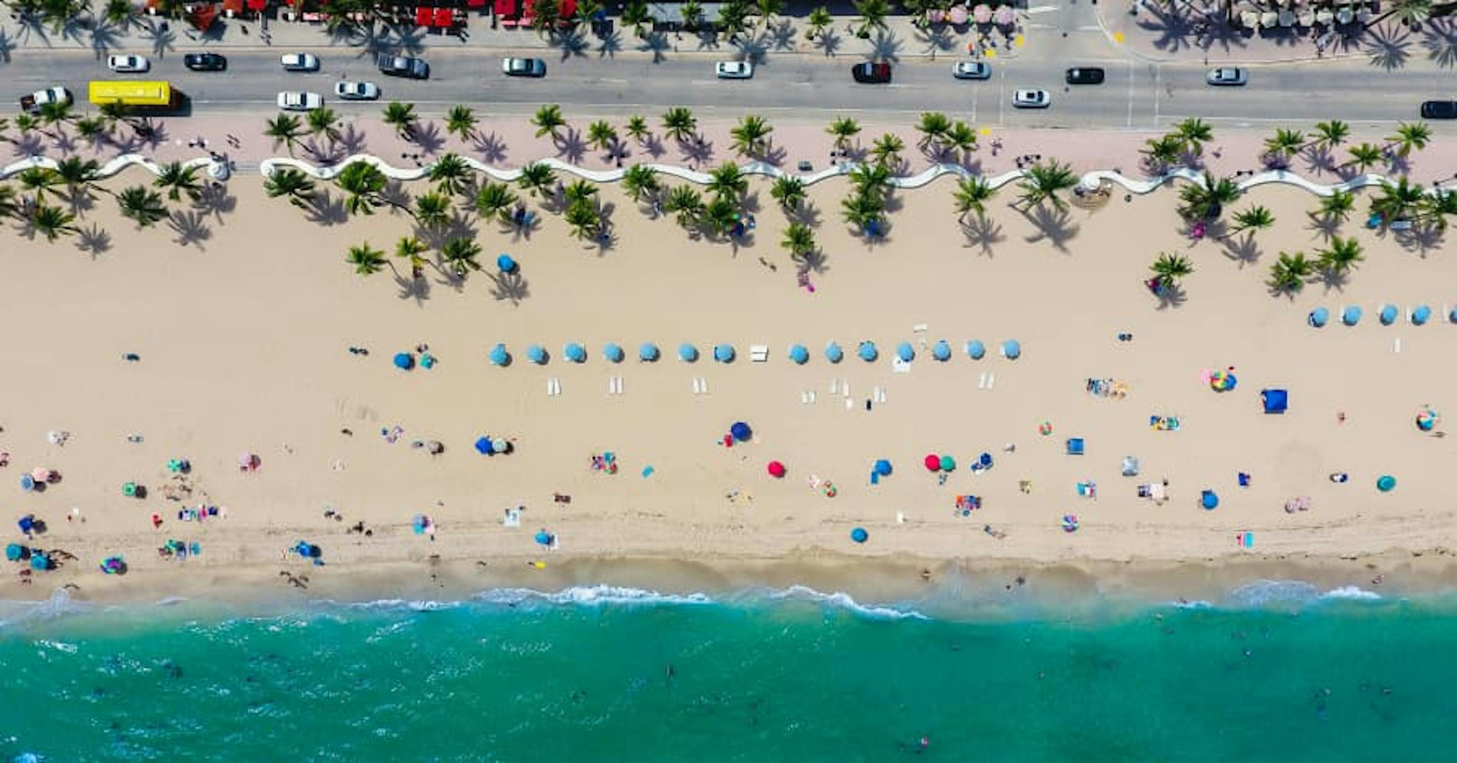 beach bird's eye view