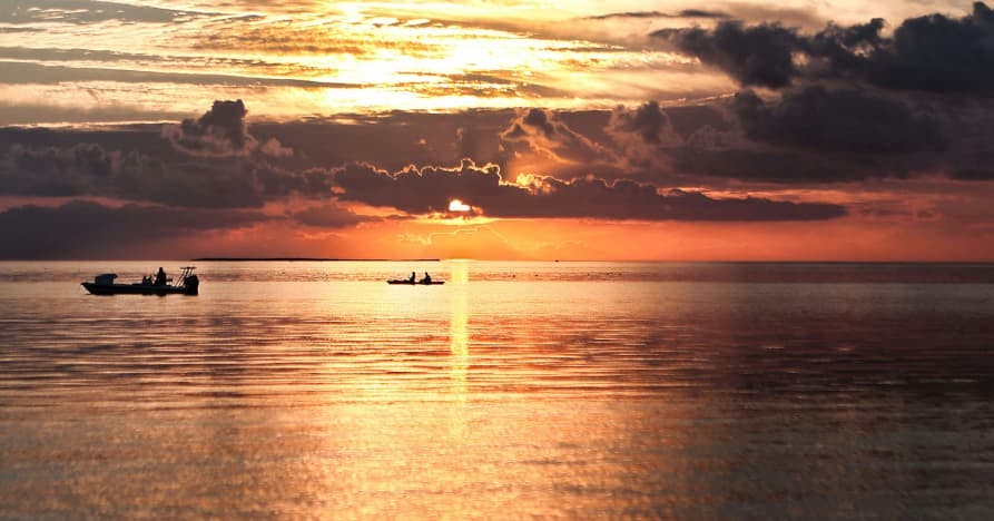 sunset in florida on water