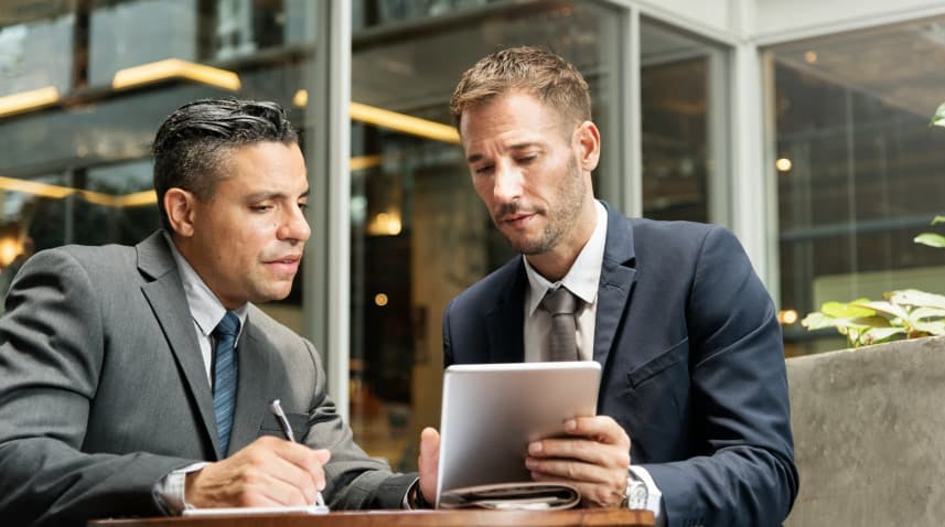 business men discussing something