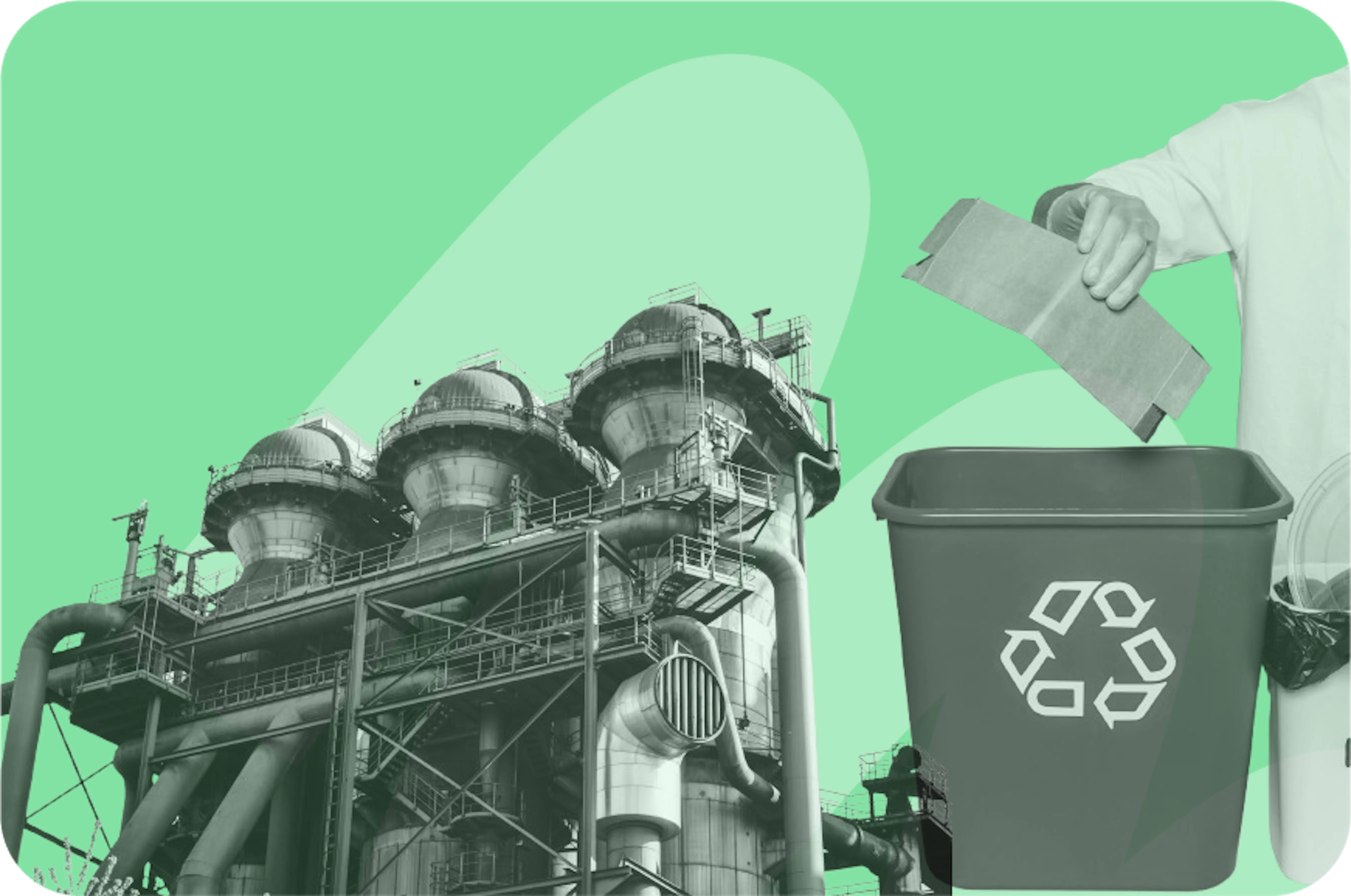 factory and someone recycling something