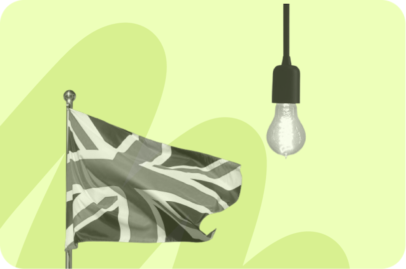 Uk flag and a lightbulb