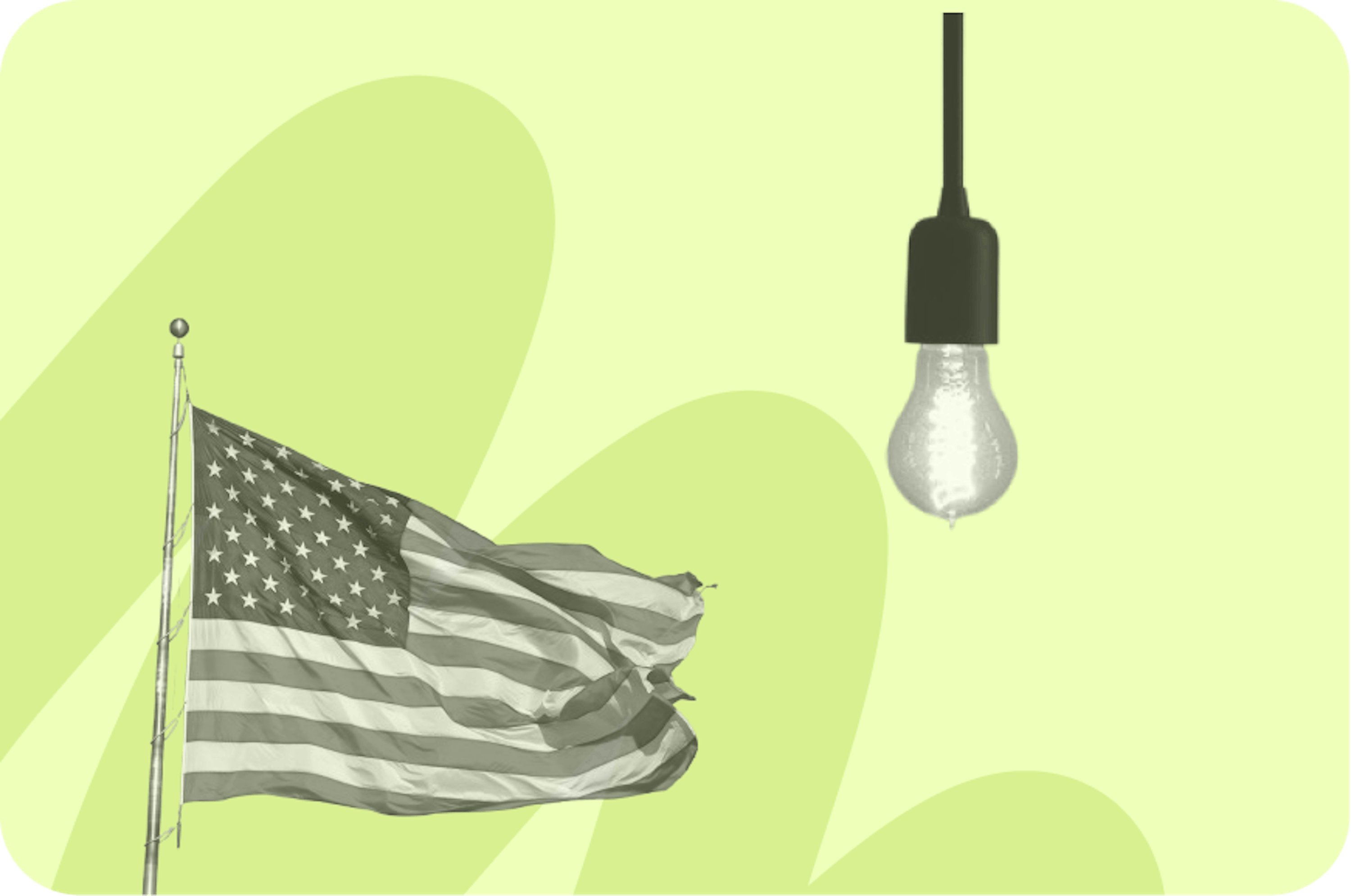 US flag and lightbulb