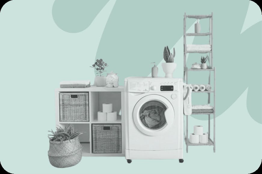 laundry machine and shelf