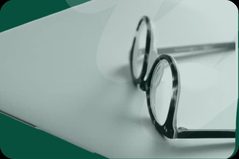 glasses put on a laptop