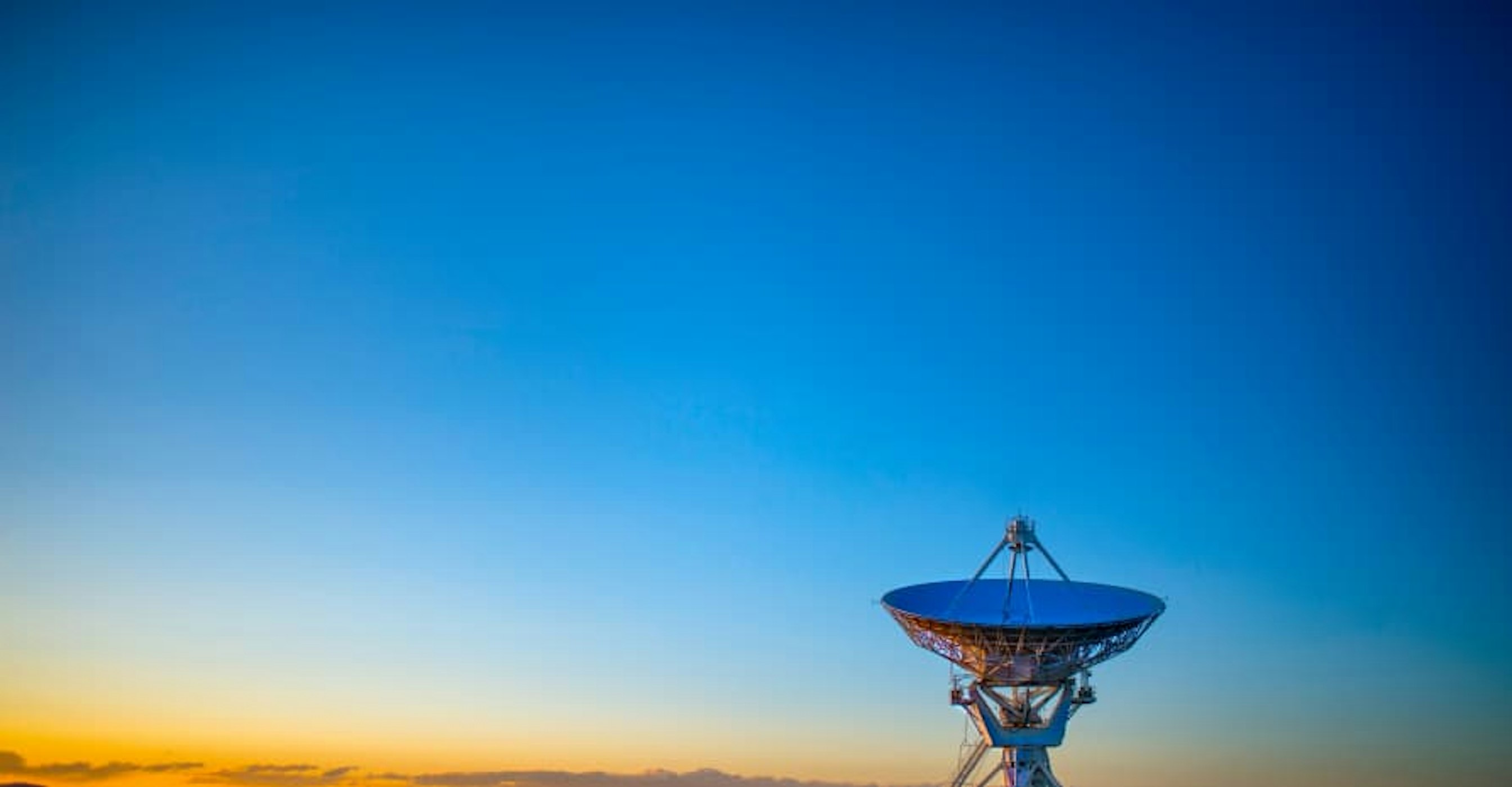 satellite from earth at sunset
