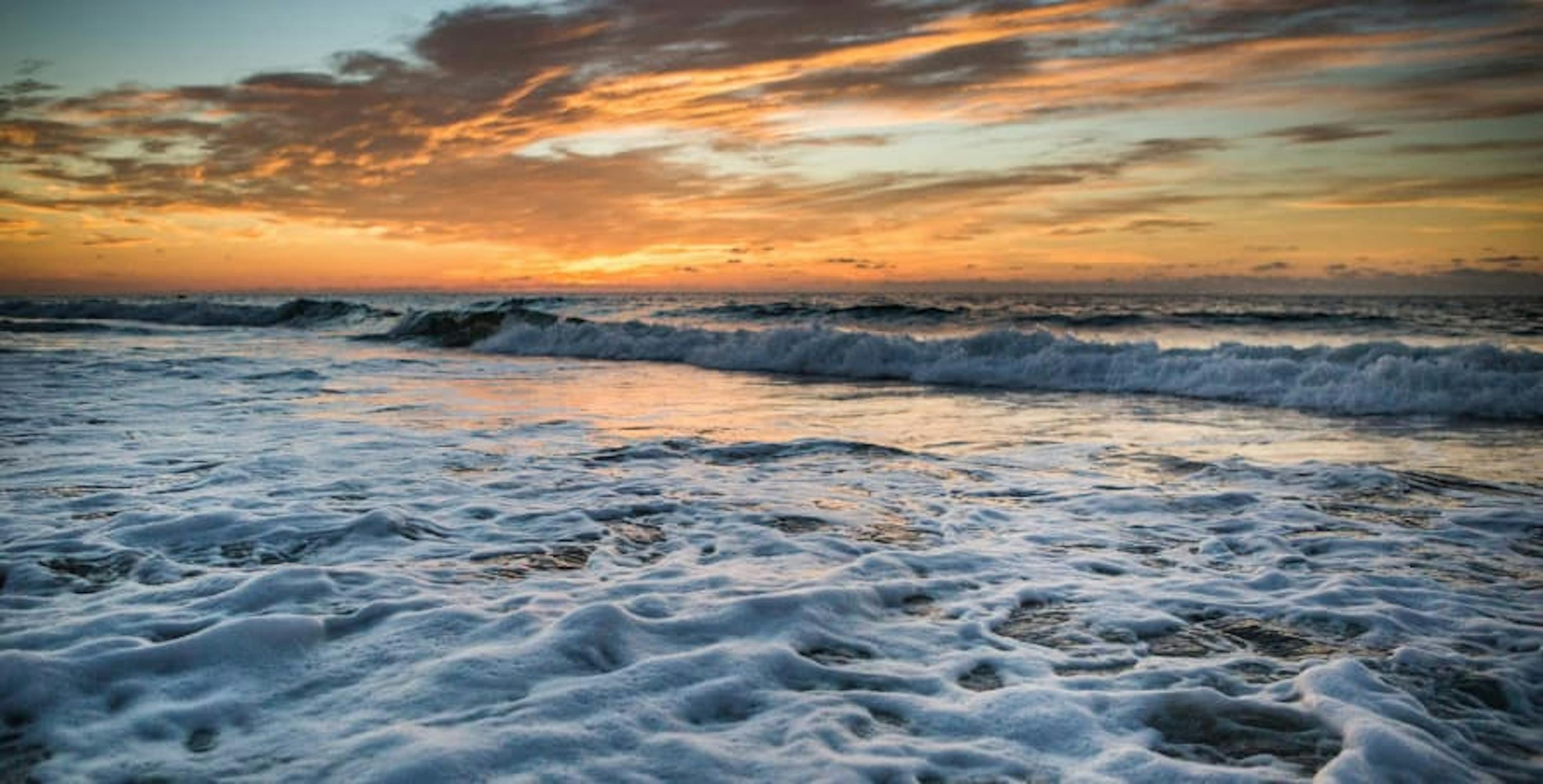 view of sunset over atlantic ocean