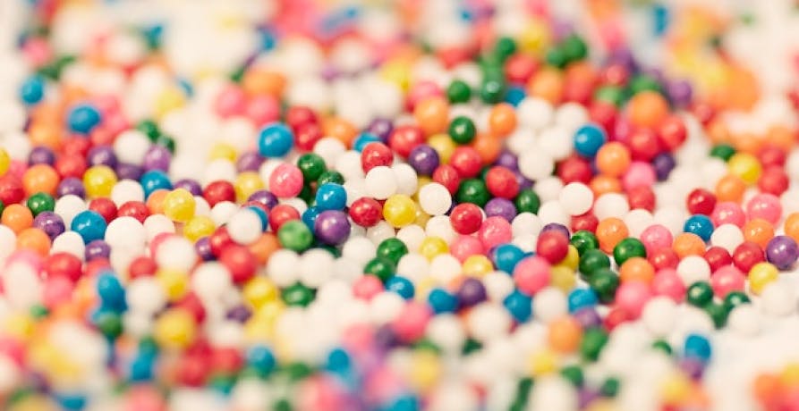 mix of different colored candies