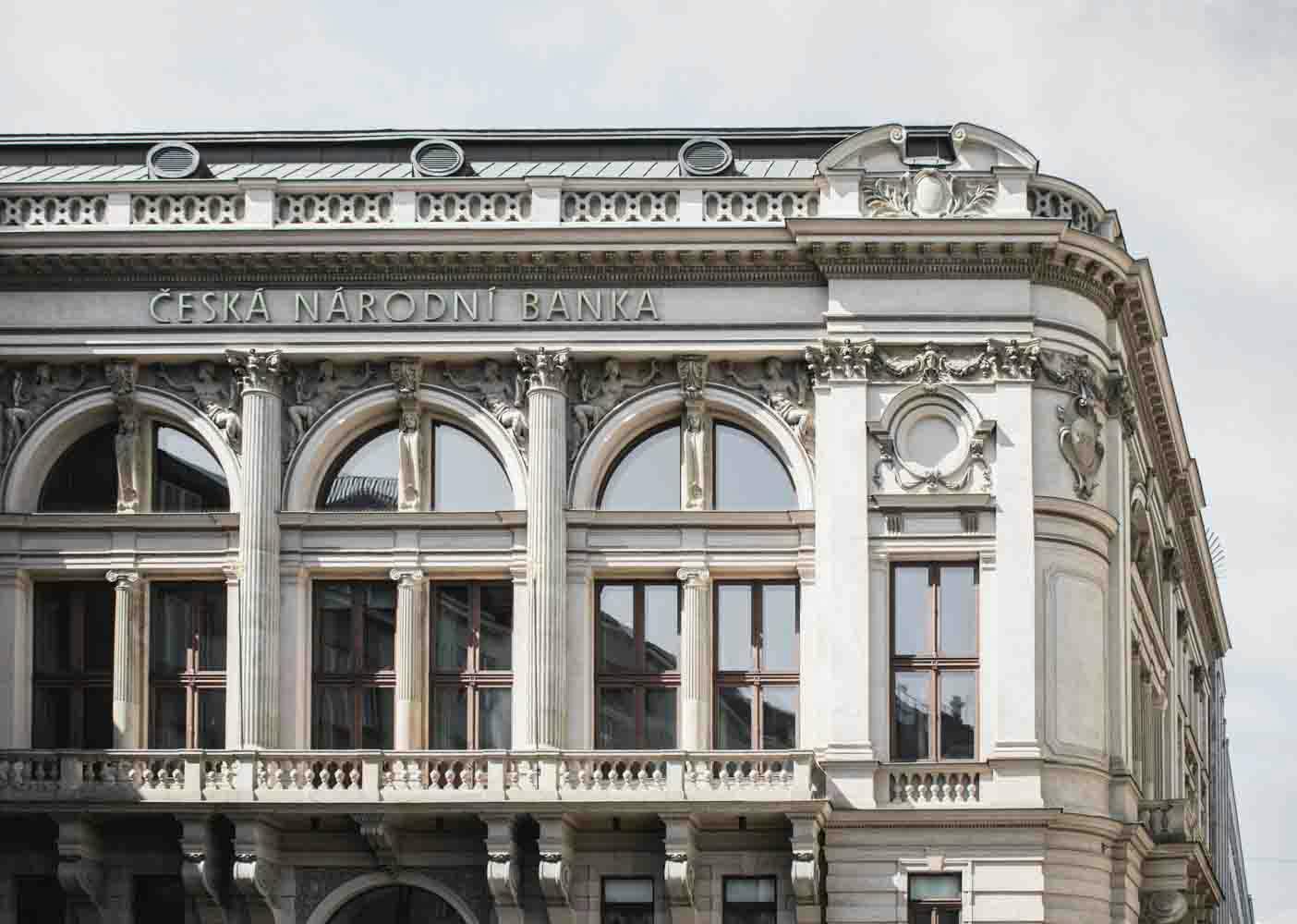 White and Gray Building of Praha Bank