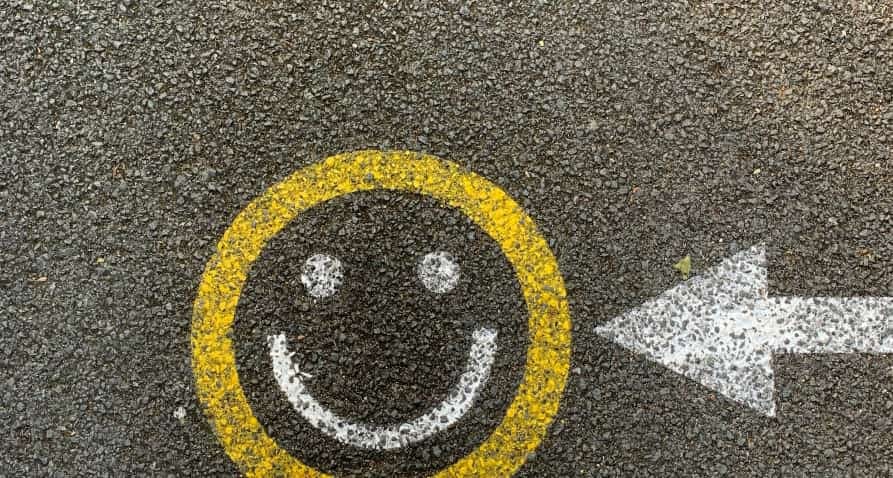 smily face on sidewalk