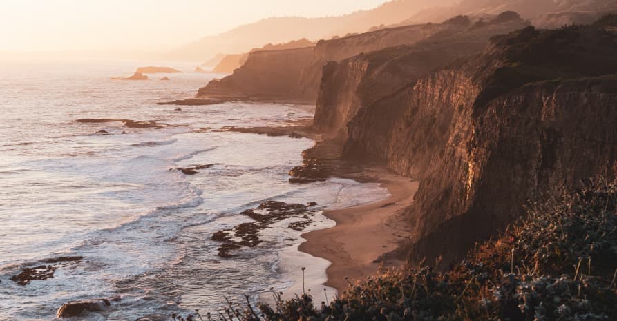 cliffs on shore of california