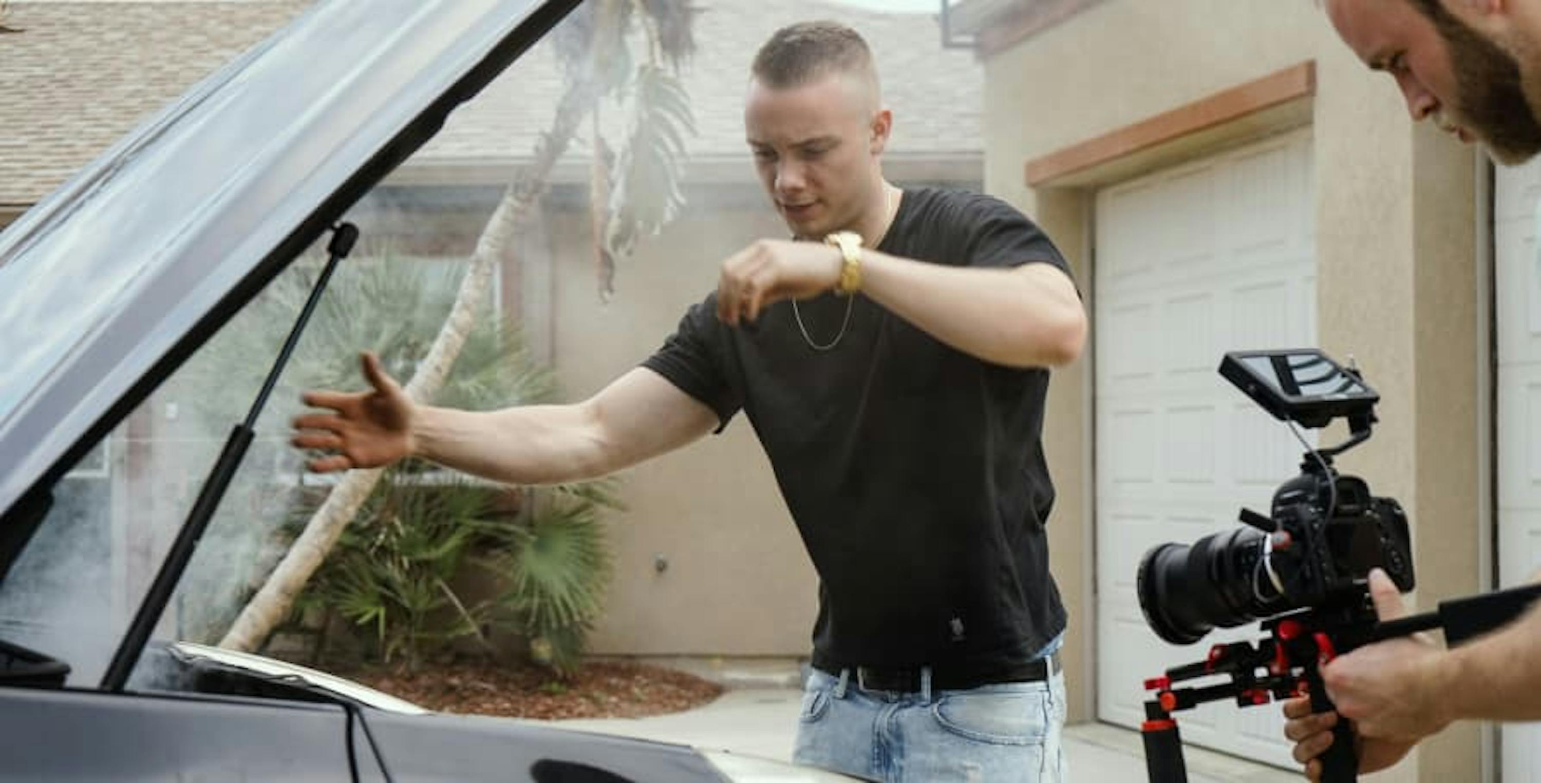 filming under the hood of a car