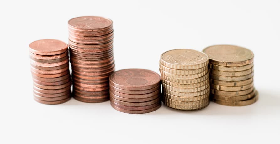 euro coins stacked