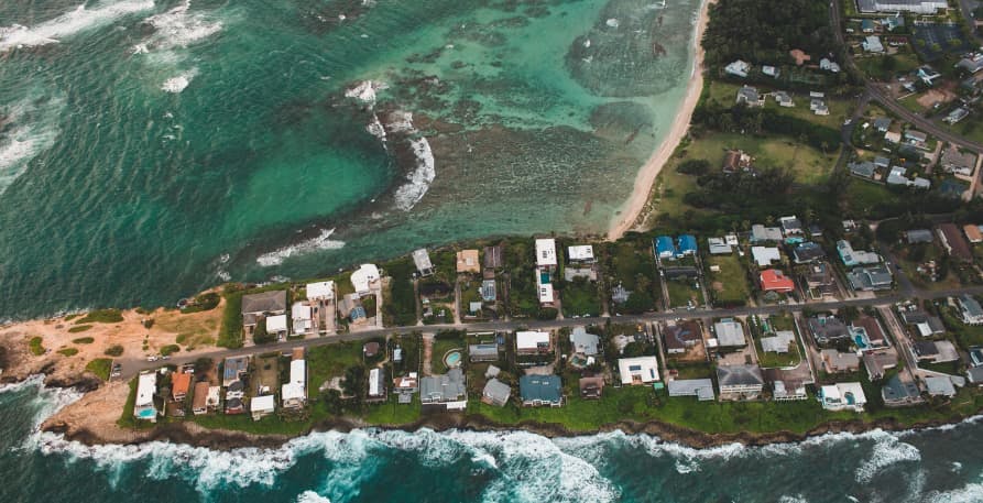 tsunami from bird's eye view