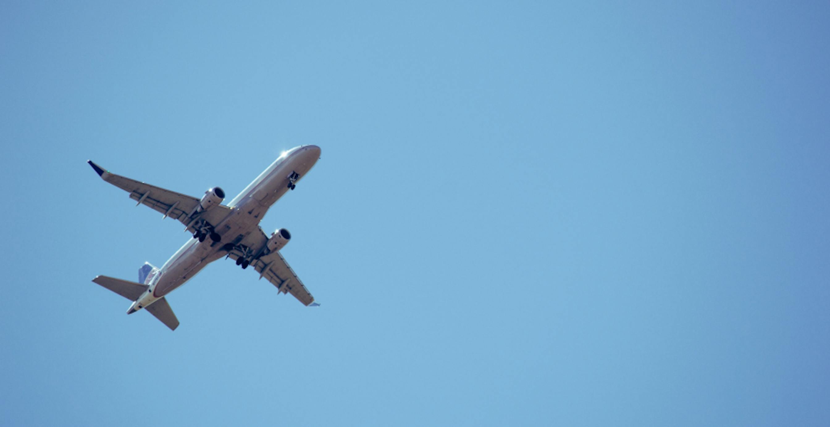 airplane in clear sky