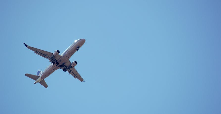 airplane in clear sky