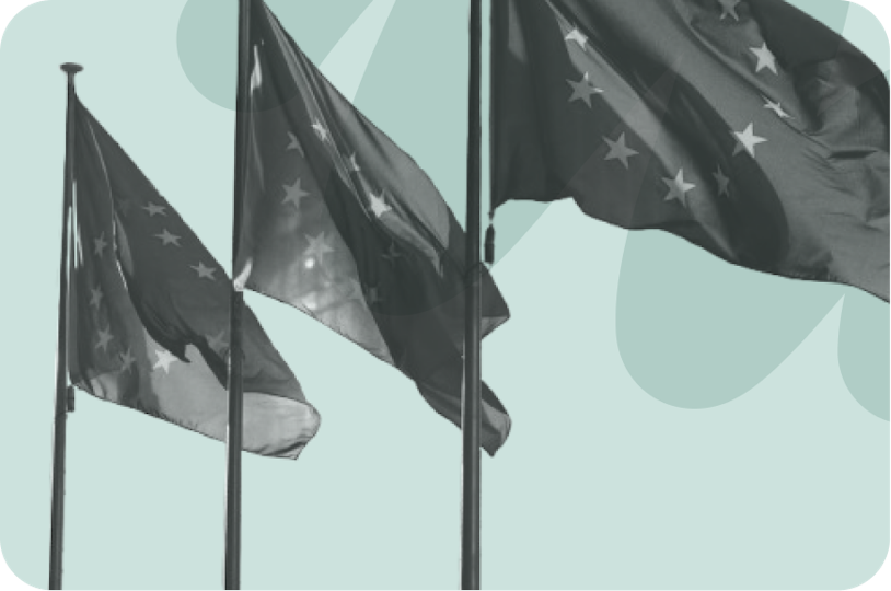 EU flags blowing