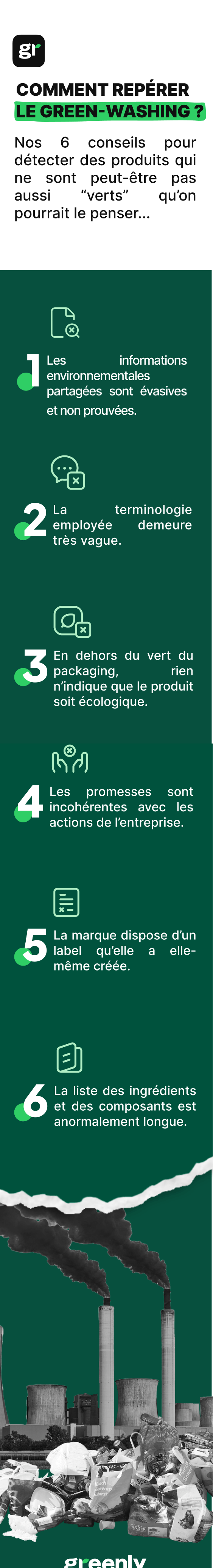 infographie détaillant quelques conseils pour détecter le greenwashing